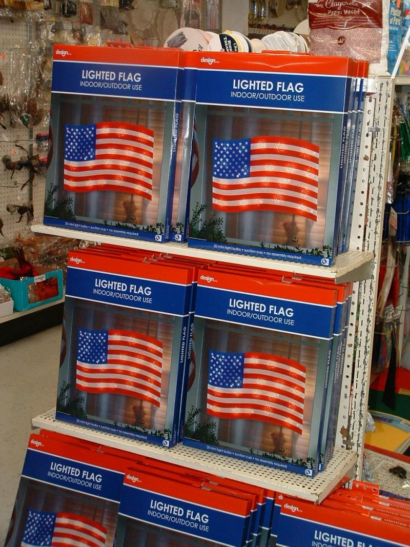 American flag window lights